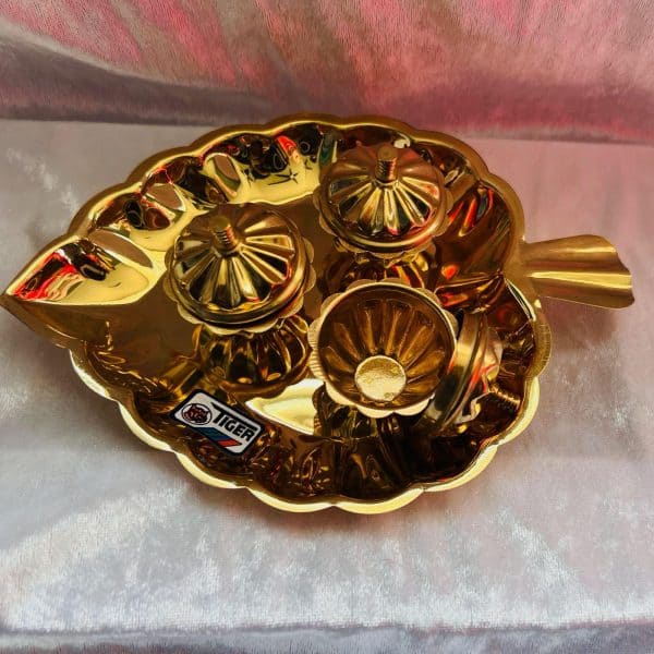 Elegant Brass kumkum pooja set