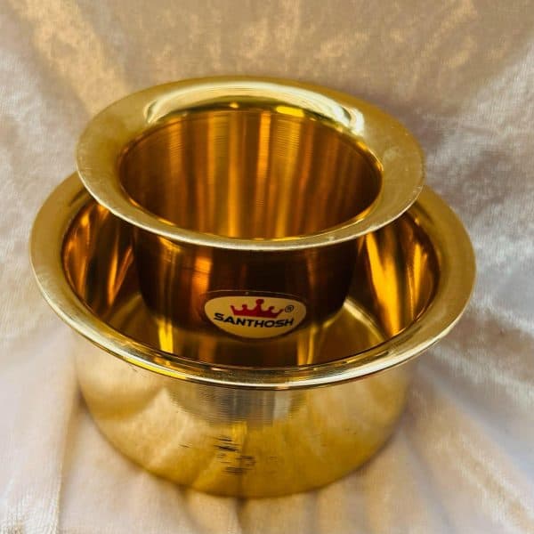 Traditional South Indian Brass Filter Coffee Tumbler Set | Brass Cup and Dabra Set of 1