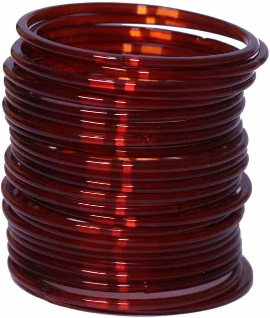 Glass Bangles 12pc Maroon colour